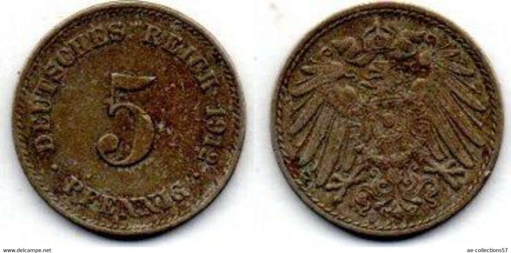 Allemagne - Deutschland - Germany  5 Pfennig 1912 J TTB - 5 Pfennig