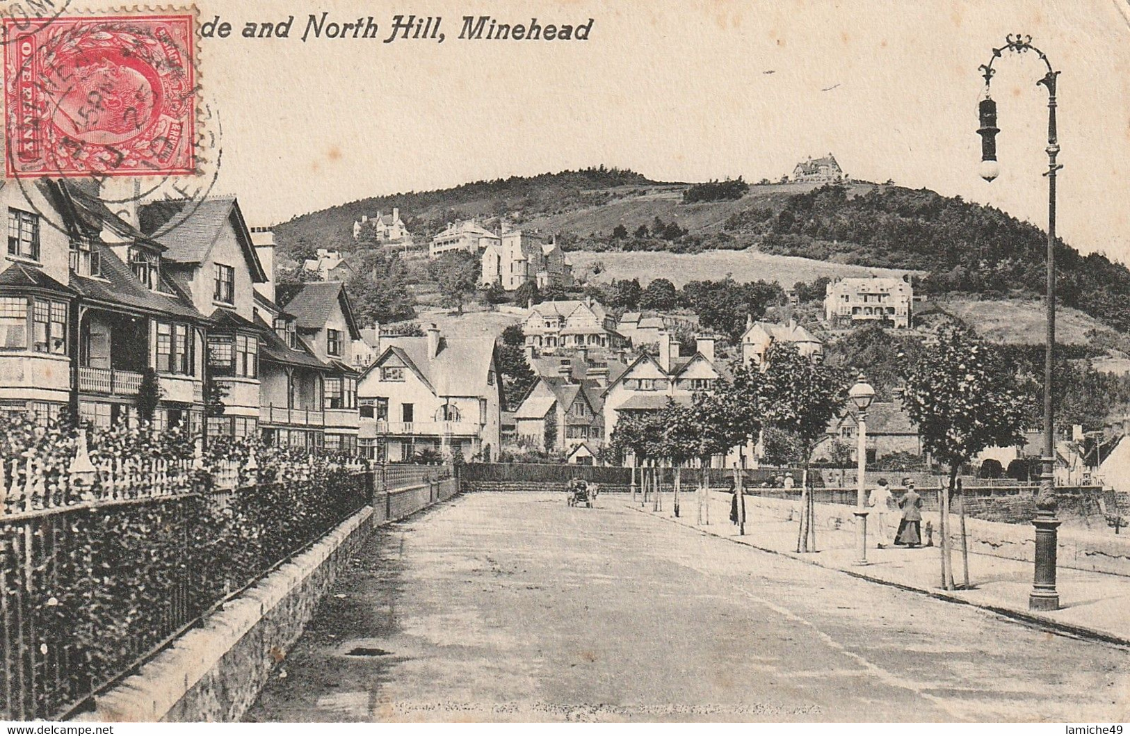 North Hill Minehead L’esplanade Circulée Timbre 1910 - Minehead