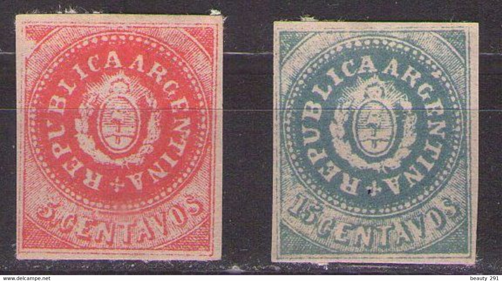 ARGENTINA 1862/1864 Michel 5II,7II   New Prints Private Nachdrucke,schmalem C - MH* - Unused Stamps