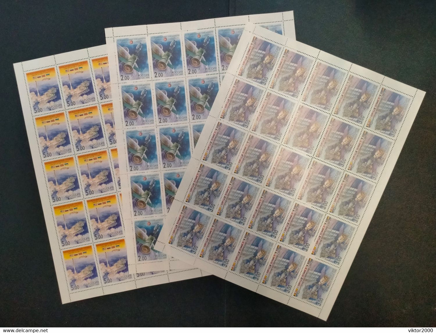 RUSSIA MNH (**)2000 International Space Cooperation YVERT 6460.-6462 Mi  811-813 - Fogli Completi