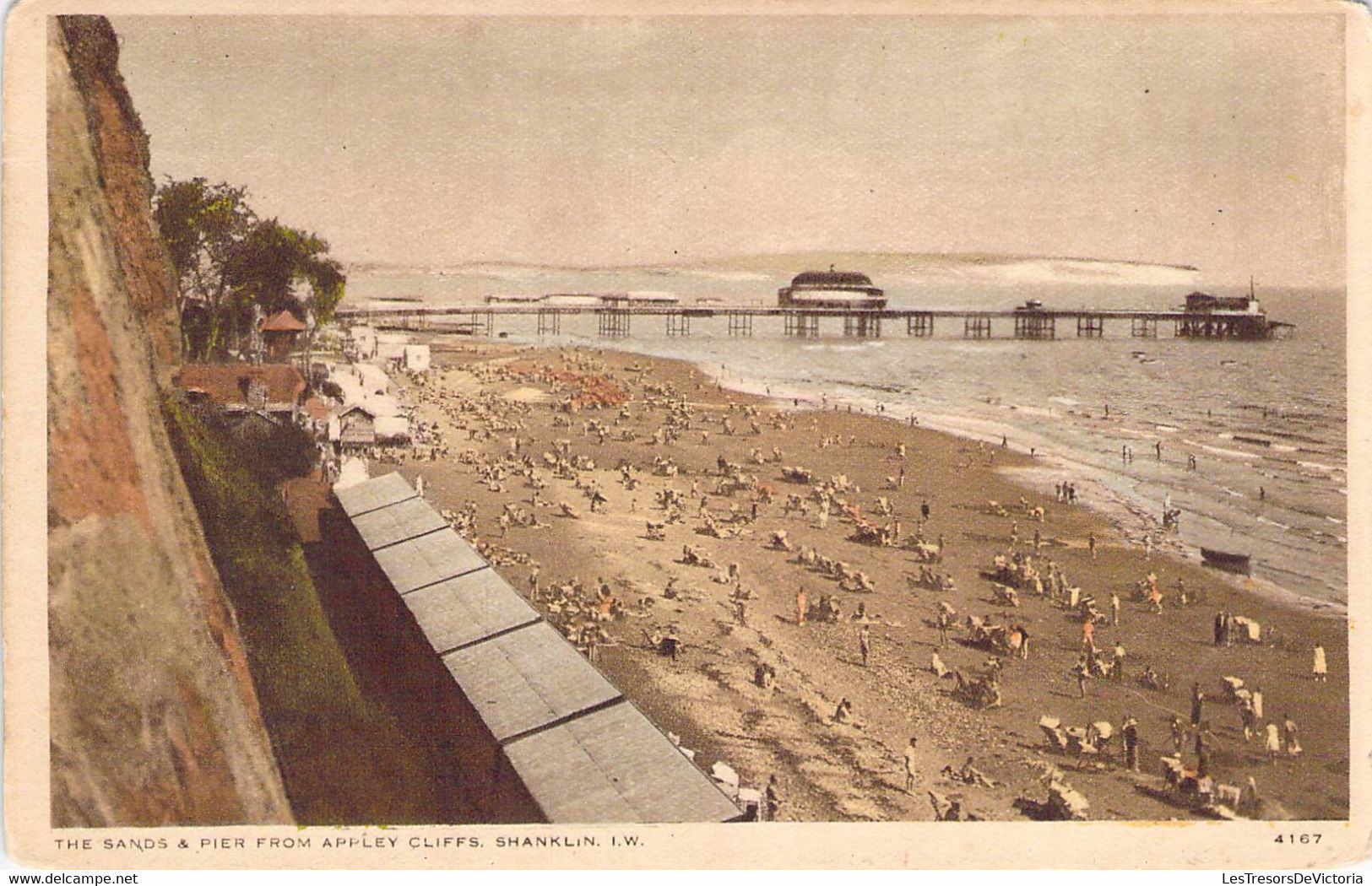 CPA Royaume Uni - Angleterre - Isle Of Wight - Shanklin - The Sands & Pier From Appley Cliffs - Ventnor - W. J. Night - Shanklin