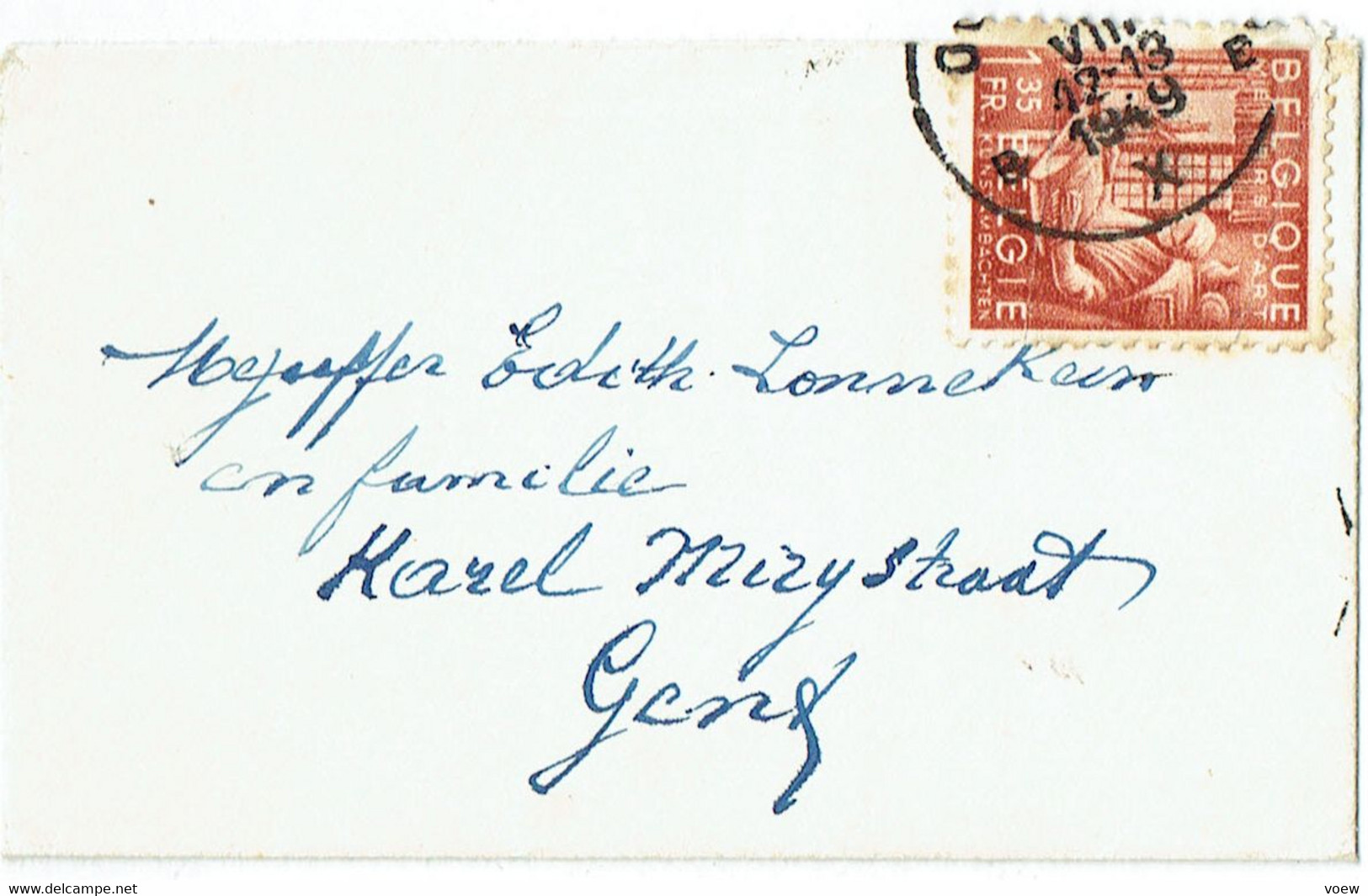 MINIBRIEF MET POSTZEGEL KUNSTAMBACHTEN 1Fr35  (792) - Variétés/Curios.