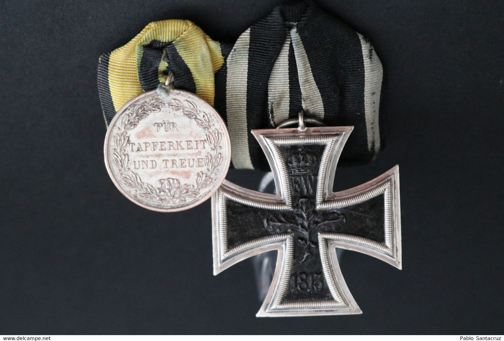 WW1 Germany Iron Cross Pin EK2 Republic Wiemar 1813-1914 and Wilhelm II Koenig von Wuerttemberg 1892-1918