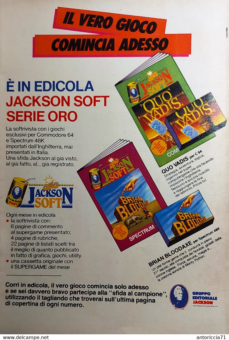 Rivista Paper Soft Del 3 Maggio 1985 Jackson Soft Software Su Carta Commodore - Informática