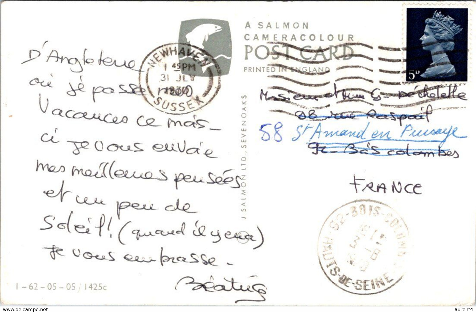 (4 M 31) UK - Posted To France 1970 - Worthing - Worthing