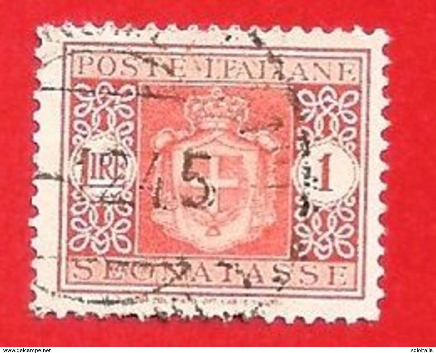 1945 (92) Segnatasse Stemma Senza Fasci Filigrana Ruota Lire 1 (usato) - Leggi Il Messaggio Del Venditore - Postage Due