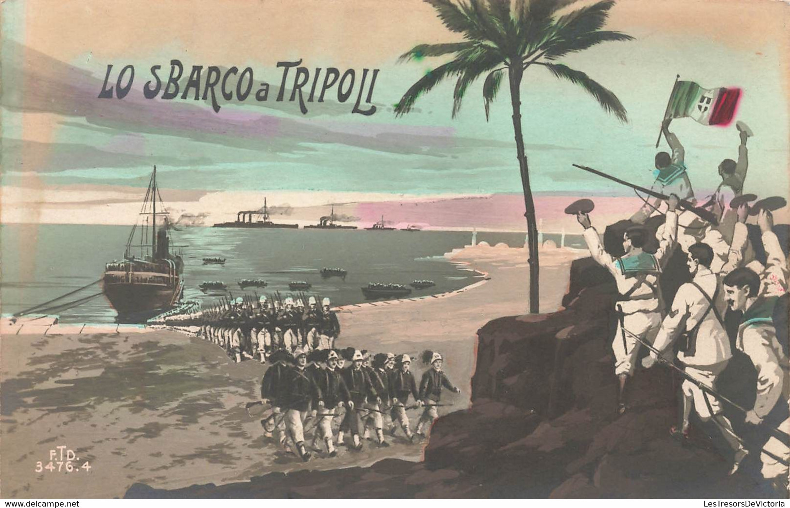 CPA Lo Sbarco A Tripoli - Militaires - Militaria - Libyen