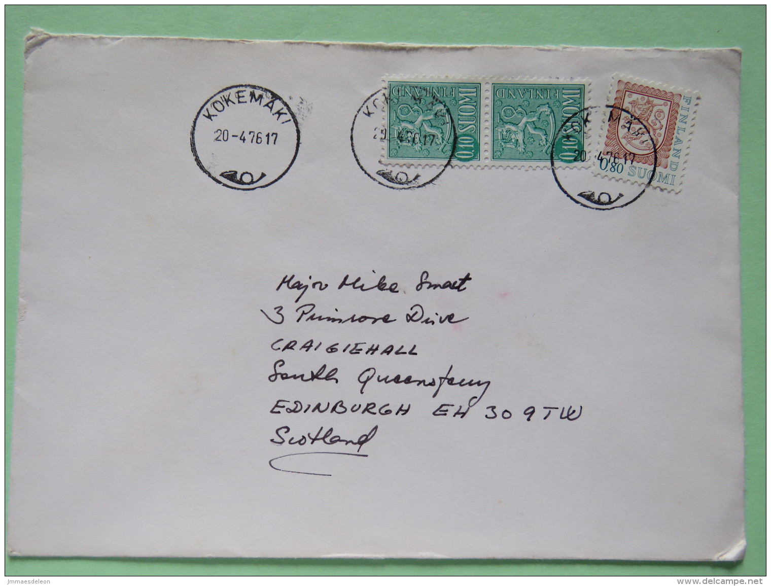 Finland 1976 Cover Kokemaki To Scotland U.K. - Lion Arms - Lettres & Documents