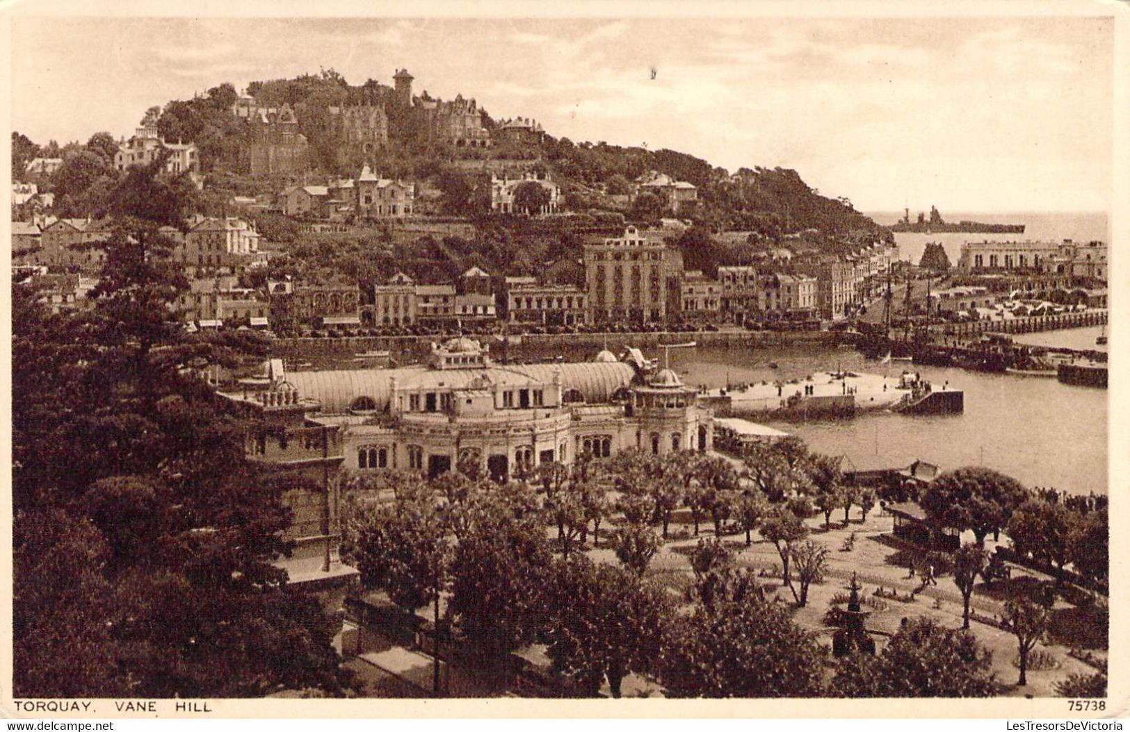 CPA Royaume Uni - Angleterre - Devon - Torquay - Vane Hill - Photochrom Co. Ltd. - Vue D'Ensemble - Mer - Navire - Torquay