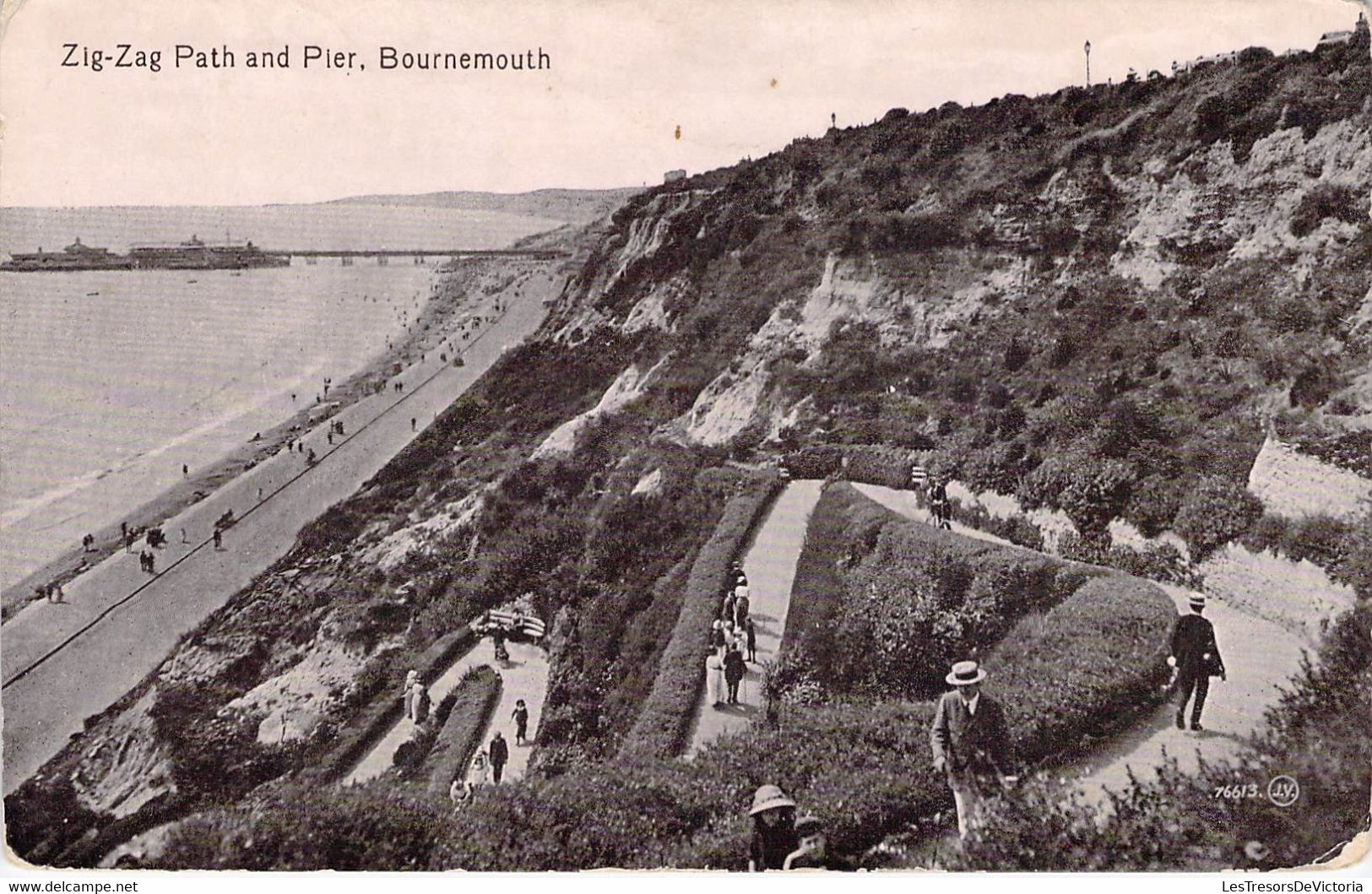 CPA Royaume Uni - Dorset - Bournemouth - Zig Zag Path And Pier - Valentine's Series - Oblitérée Boscombe - Animée - Bournemouth (depuis 1972)