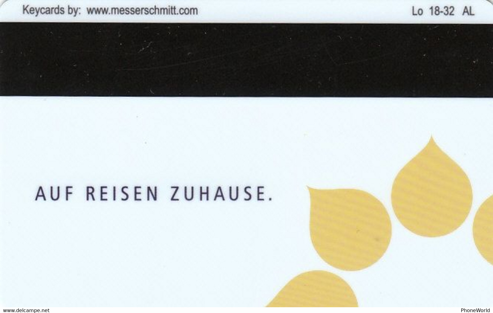 Hotel Magnetic Key Card From Messerschmitt, Euskirchen (germany), Welcome Hotel - Otros & Sin Clasificación