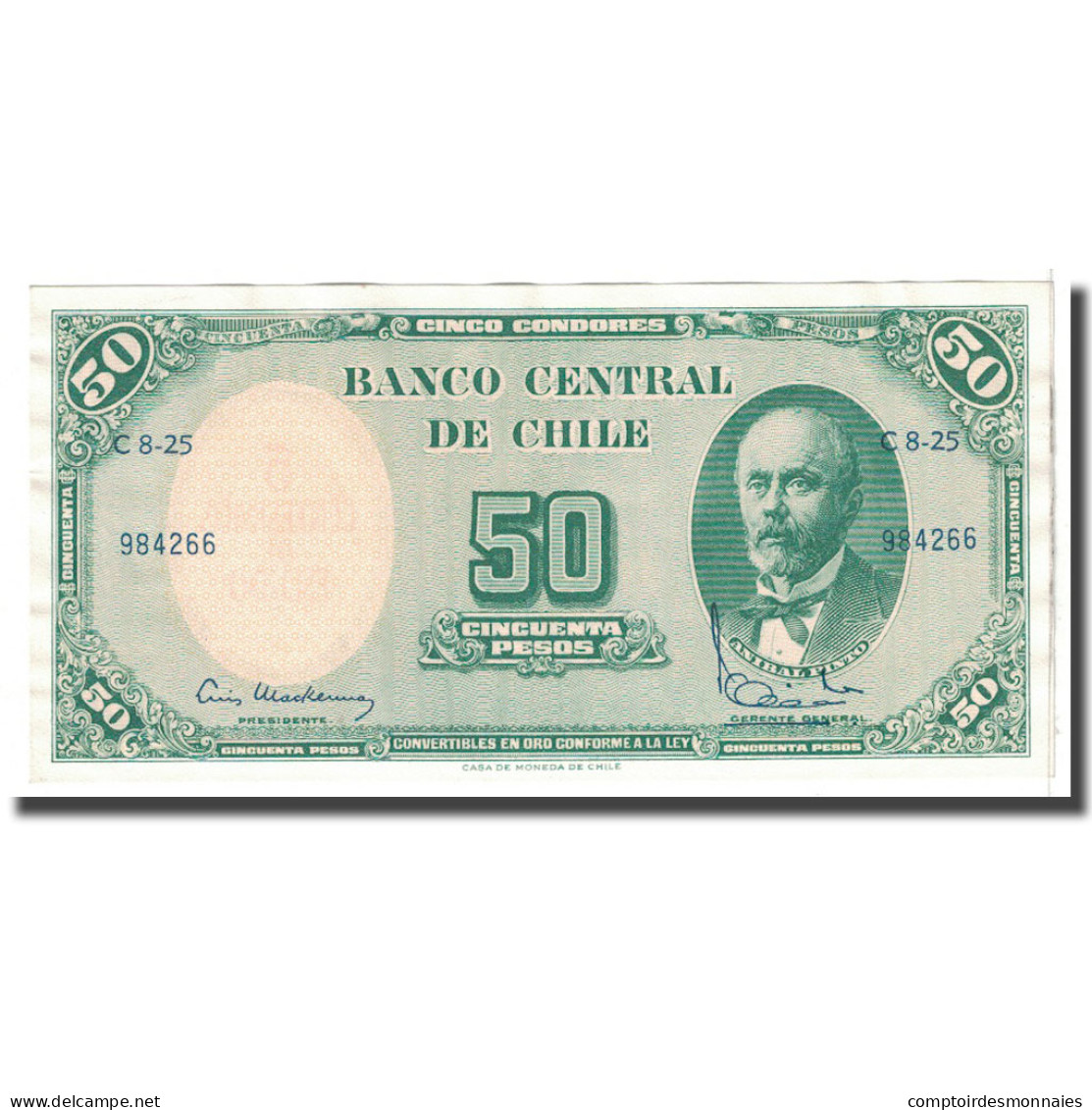 Billet, Chile, 5 Centesimos On 50 Pesos, KM:126b, NEUF - Cile