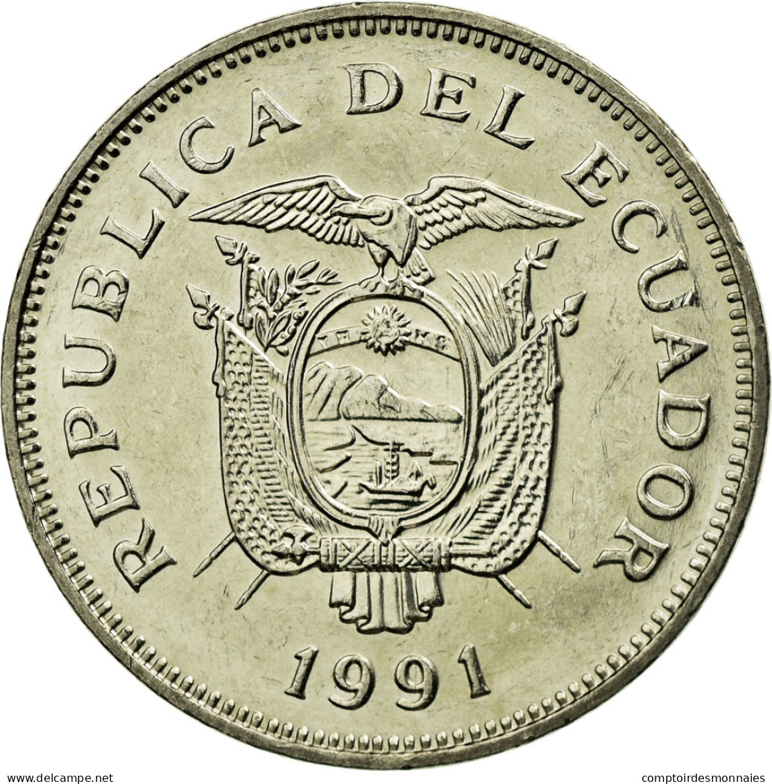 Monnaie, Équateur, 20 Sucres, 1991, TTB, Nickel Clad Steel, KM:94.2 - Ecuador