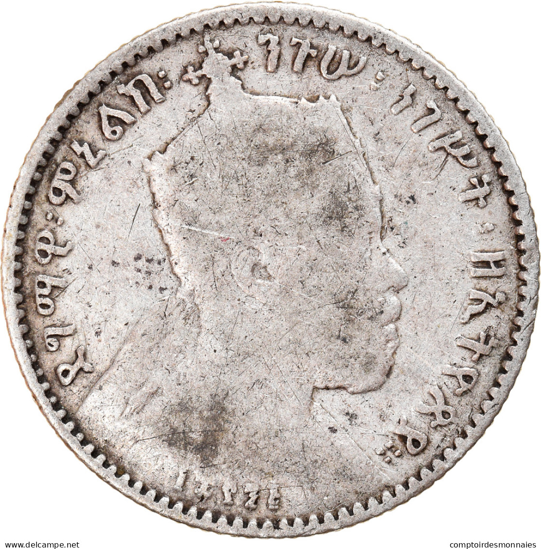 Monnaie, Éthiopie, Menelik II, Gersh, 1903, Paris, TB+, Argent, KM:12 - Ethiopie