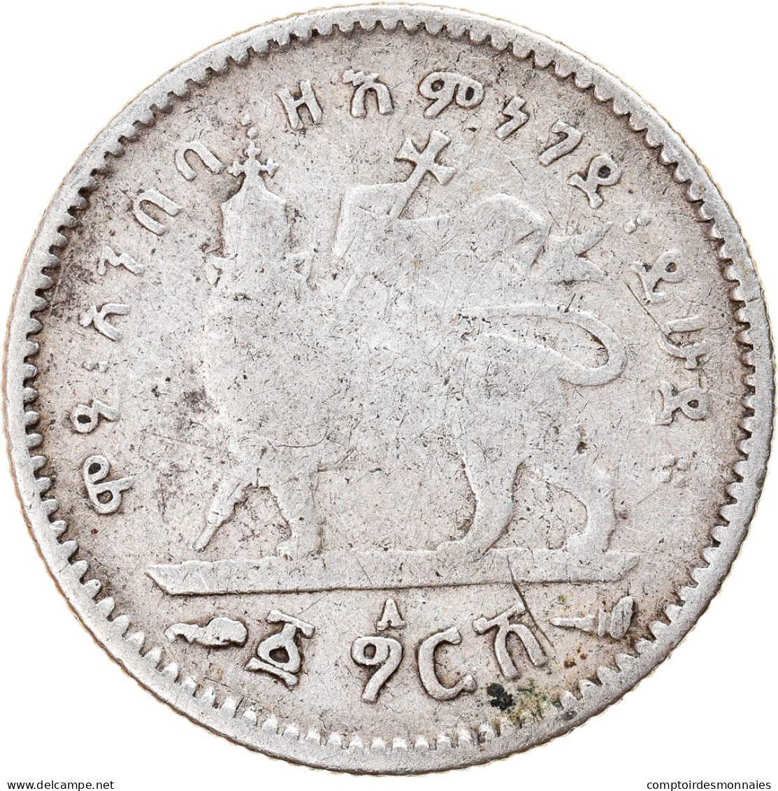 Monnaie, Éthiopie, Menelik II, Gersh, 1903, Paris, TB+, Argent, KM:12 - Ethiopie