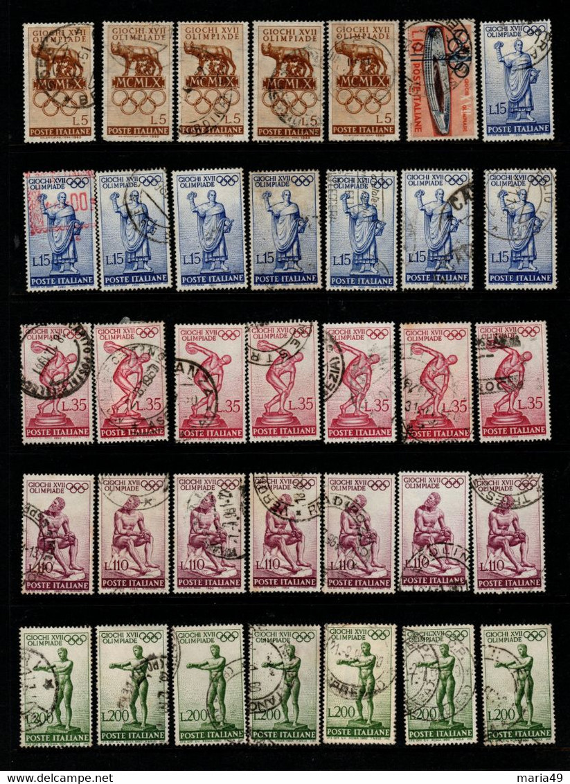 Italy 1960 Rome Olympics Small Lot Used Stamps Lot 45 - Vrac (max 999 Timbres)