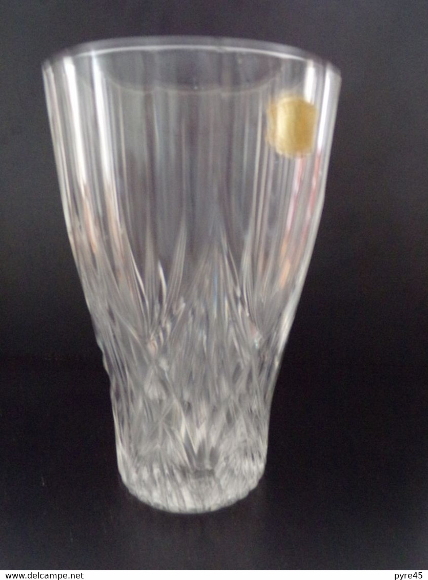 Vase En Cristal " Val Saint Lambert " Belgique - Vases