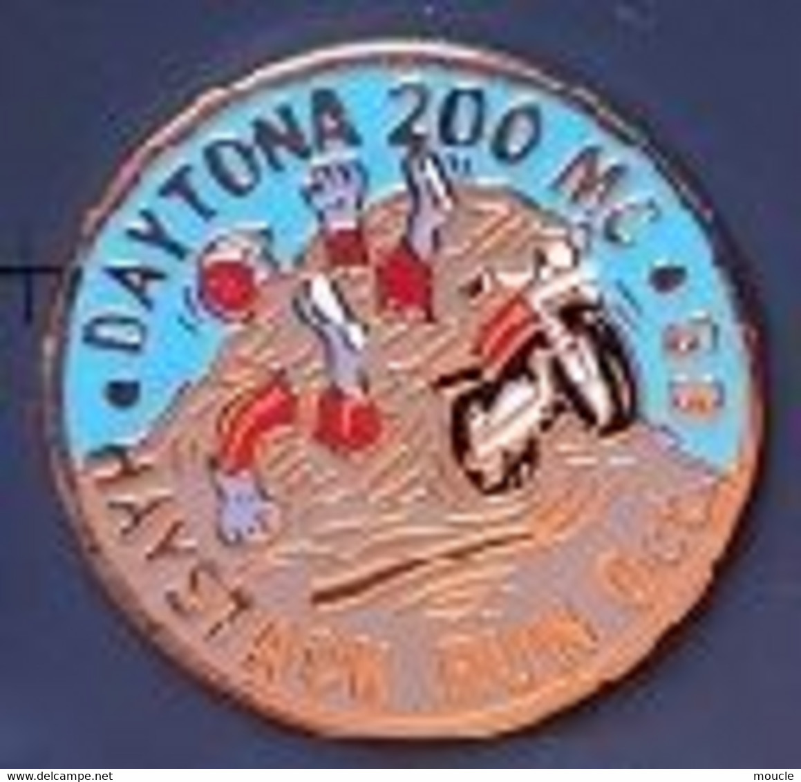 MOTO - MOTOCYCLISTE - MOTORBIKE - MOTORRAD - BIKER - DAYTONA 200 M/C - HAYSTACK RUN OCT '85 - 1985 -USA -FOND BLEU -(31) - Motos