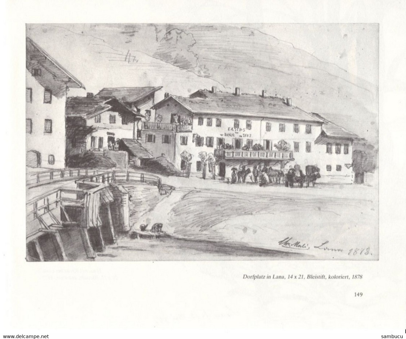 Christian Mali 1832-1906 - Dorfplatz In Lana - Dessins