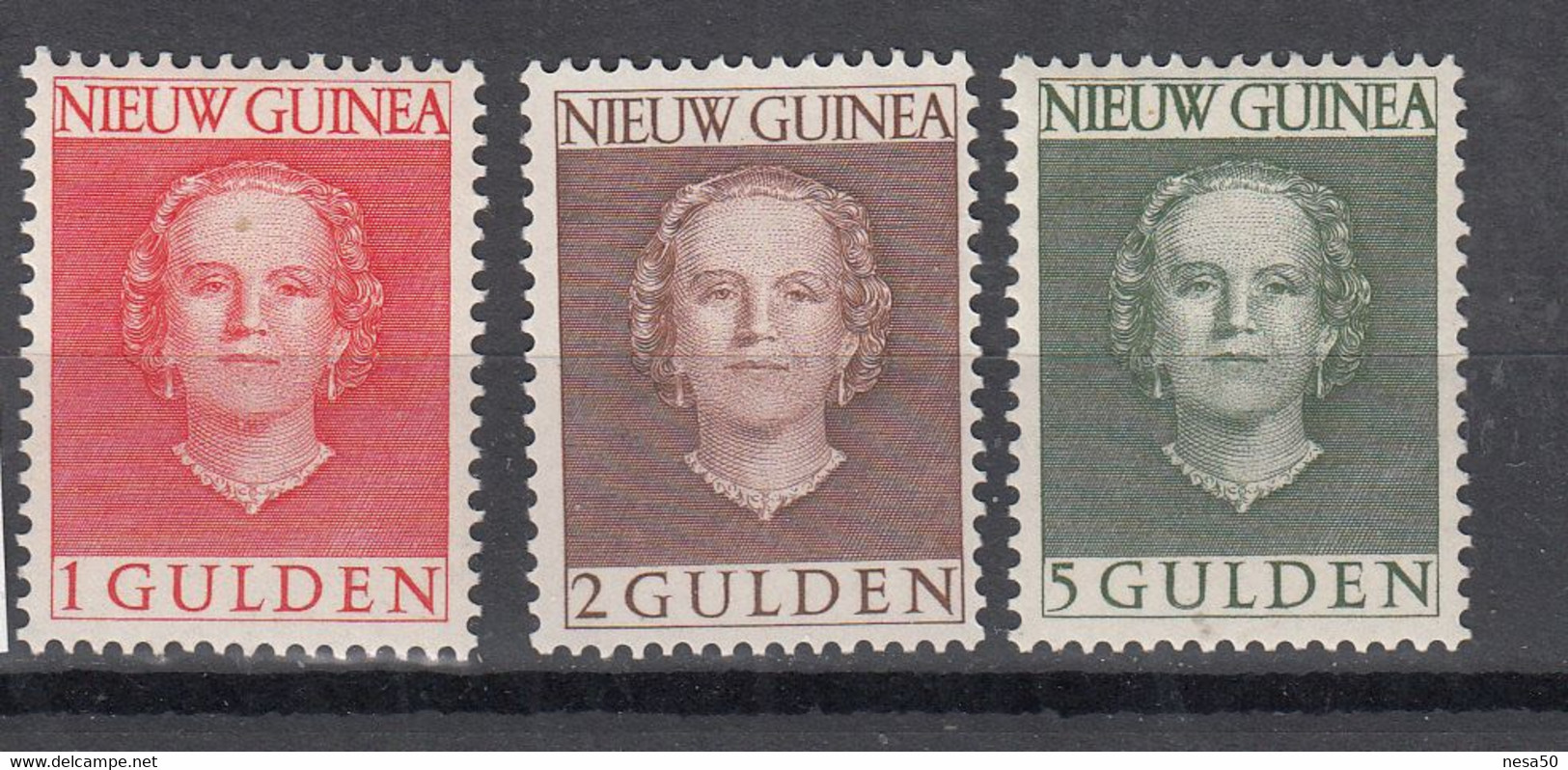 Nederland Nieuw-Guinea 1950 Mi Nr 19 - 21 , Postfris Met Plakker, Koningin Juliana - Nederlands Nieuw-Guinea