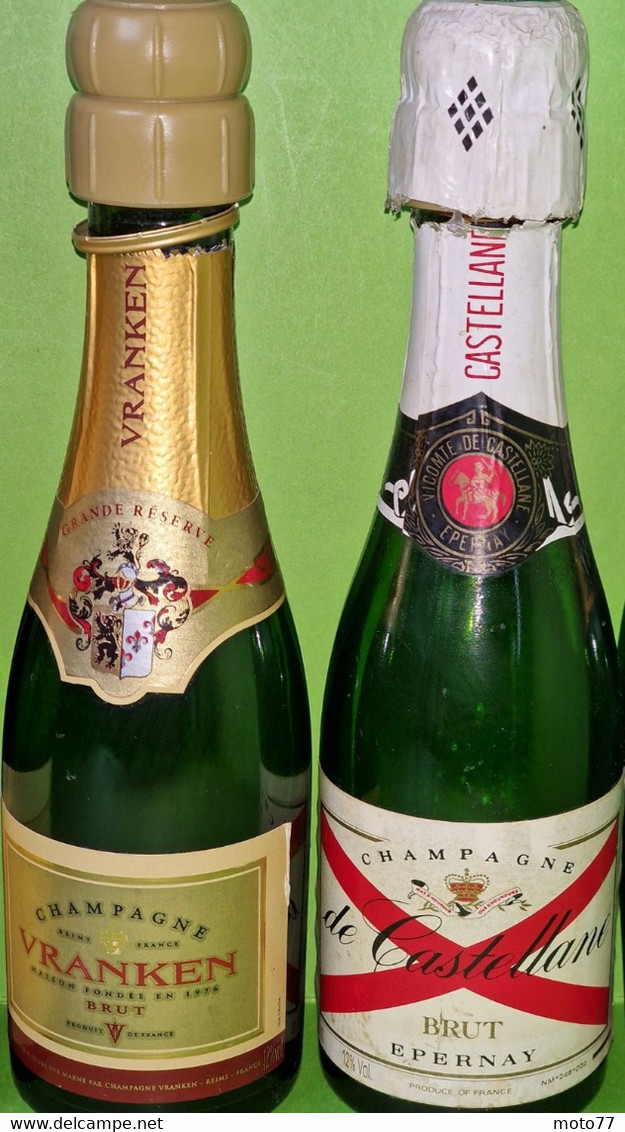 Lot De 7 Quart De Bouteille VIDE De CHAMPAGNE - Nicolas Feuillatte, Vranken; De Castellane; Pommery : VIDE - Champagne & Schuimwijn