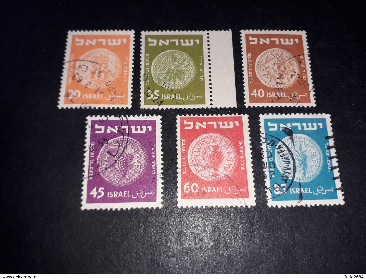 06AL02 ISRAELE 6 VALORI "O" - Gebruikt (zonder Tabs)