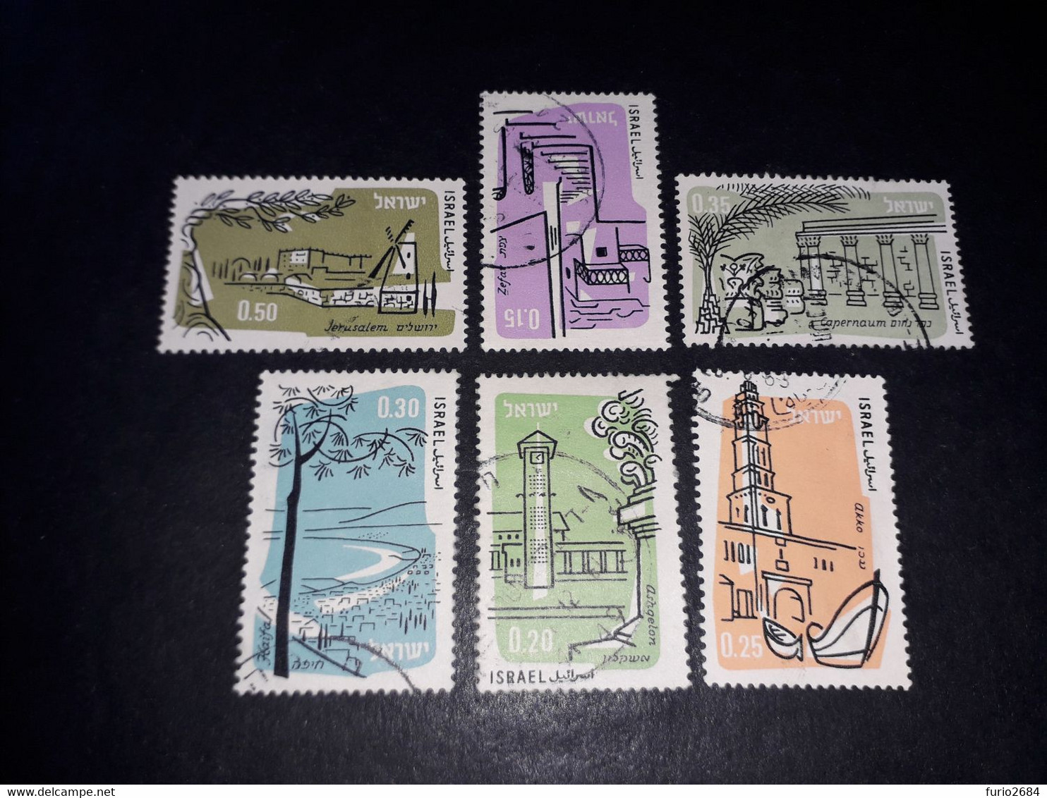 06AL03 ISRAELE 6 VALORI "O" - Used Stamps (without Tabs)