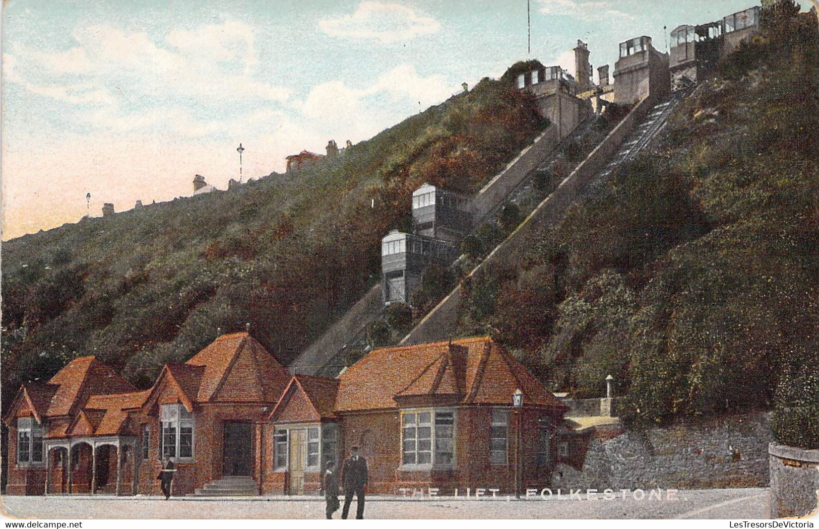 CPA Royaume Uni - Angleterre - Folkestone - The Lift - Cardinal Regd. Trade Mark - Colorisée - Animée - Folkestone