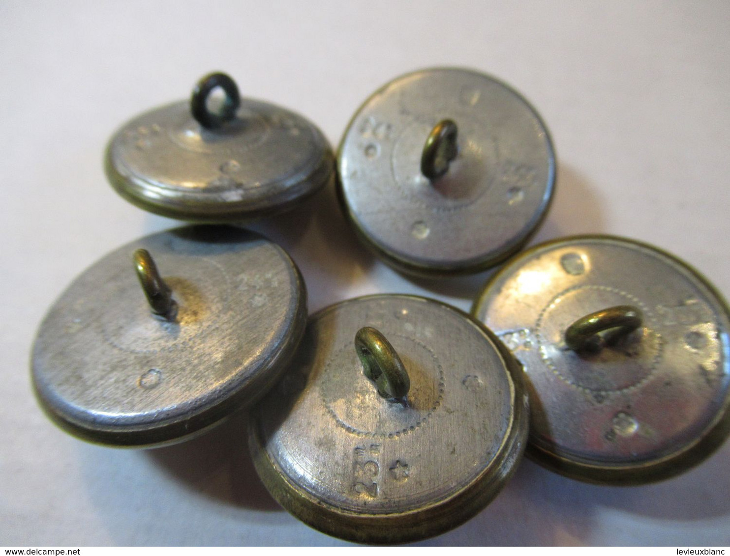 5  Boutons Anciens D'uniforme/Militaria/Grenade éclatant/Laiton Poli/24 Et 23 M-m/ Début XXème   BOUT149 - Knopen