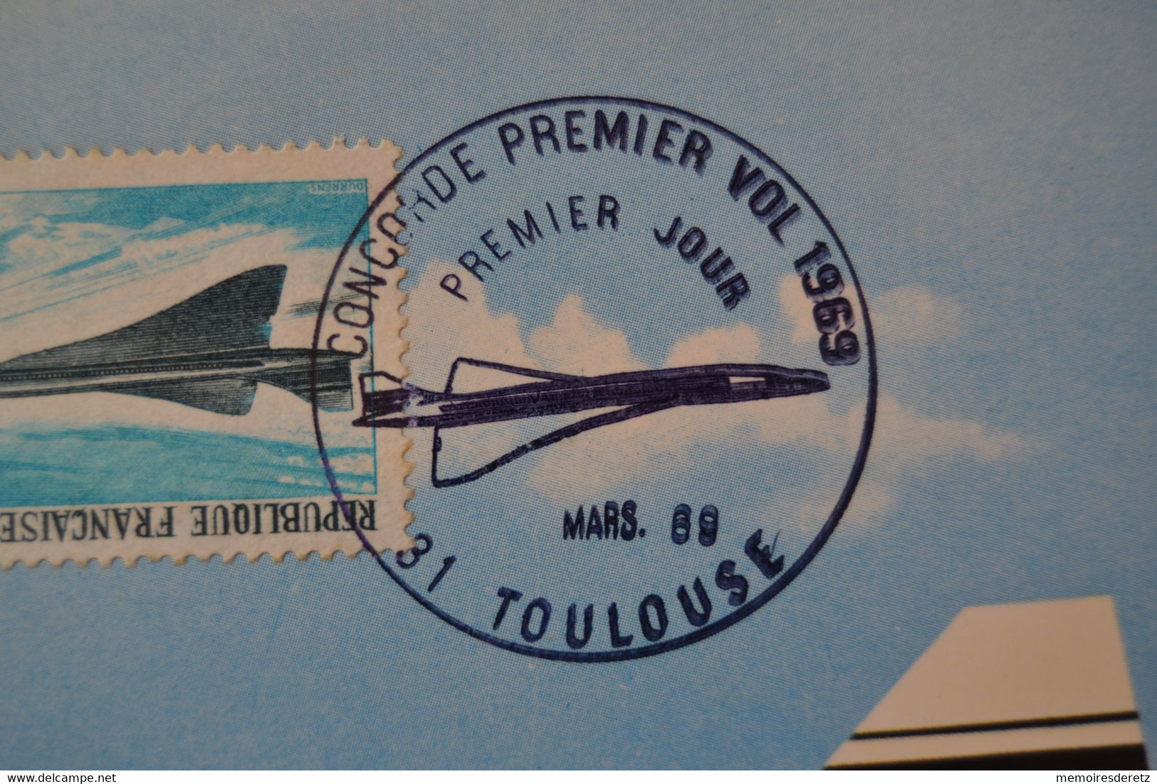 RARE Oblitération CONCORDE Mars 1969 (sans Le 2 De La Date 2 Mars 1969) TOULOUSE France - Concorde