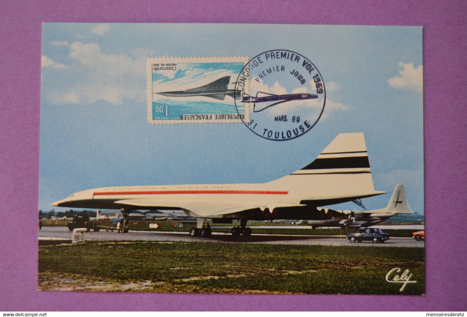 RARE Oblitération CONCORDE Mars 1969 (sans Le 2 De La Date 2 Mars 1969) TOULOUSE France - Concorde