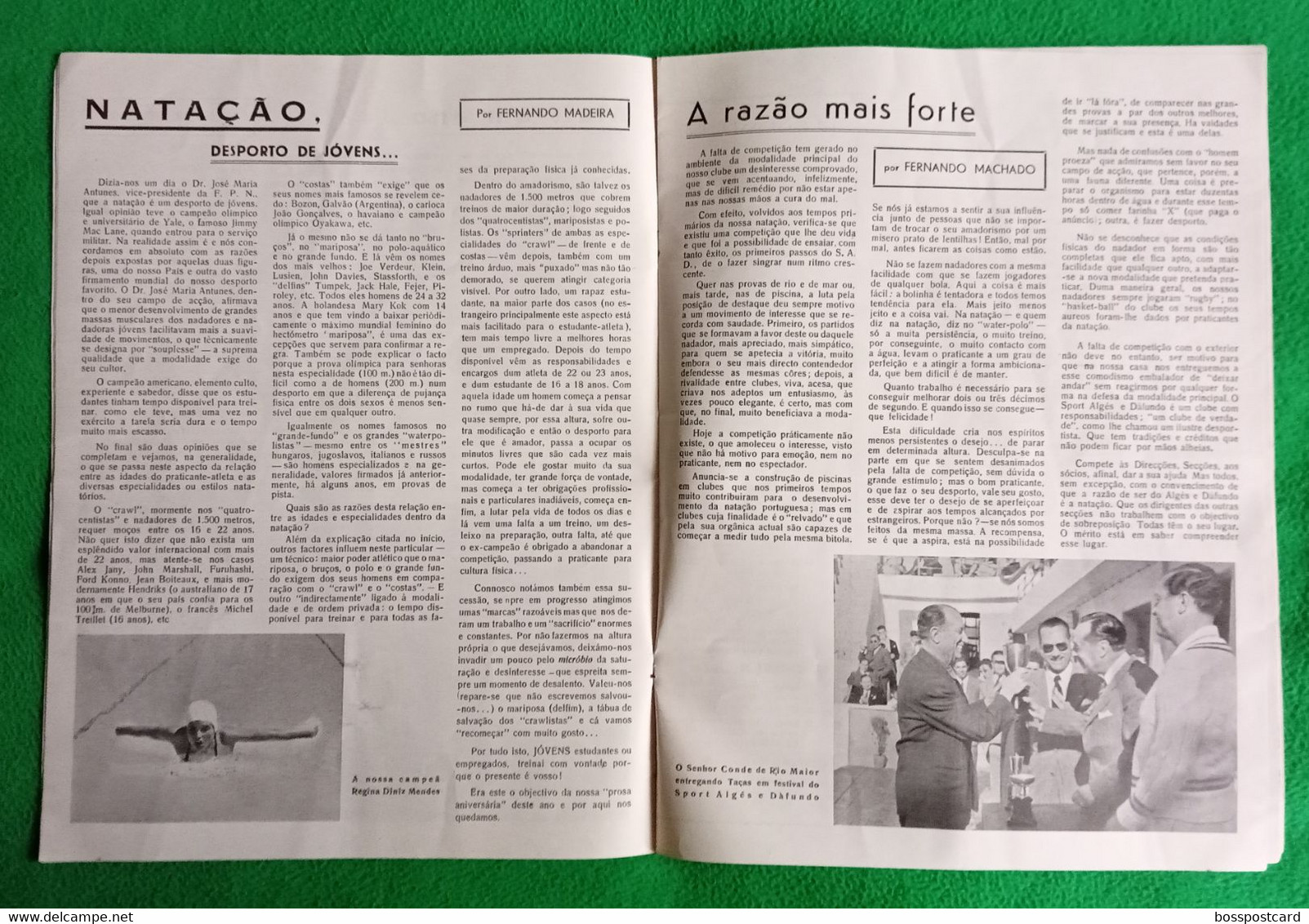 Algés - Sport Algés E Dafundo - Número Único Comemorativo Do XL Aniversário, 1955 - Publicidade - Portugal - Sports