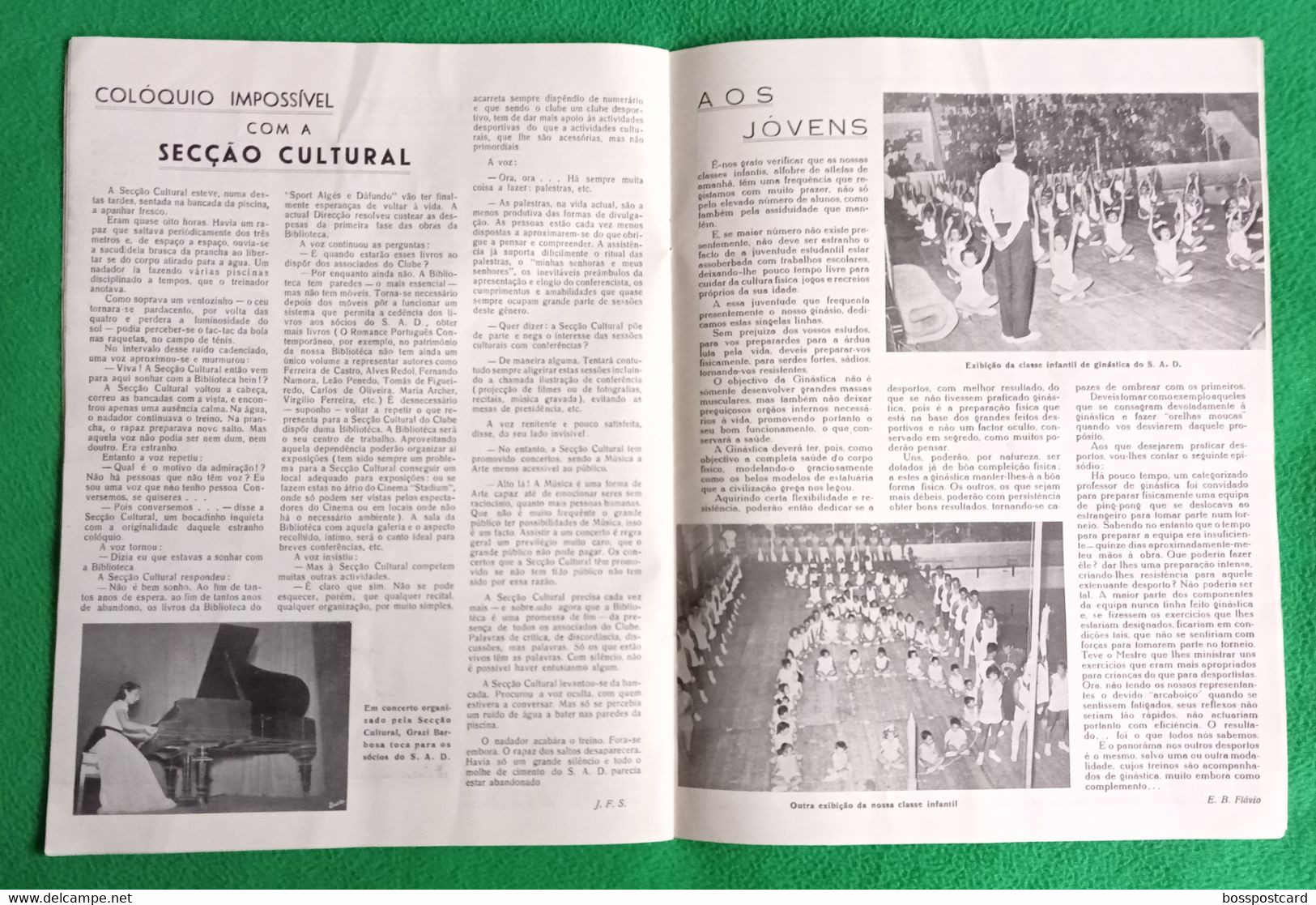 Algés - Sport Algés E Dafundo - Número Único Comemorativo Do XL Aniversário, 1955 - Publicidade - Portugal - Sports