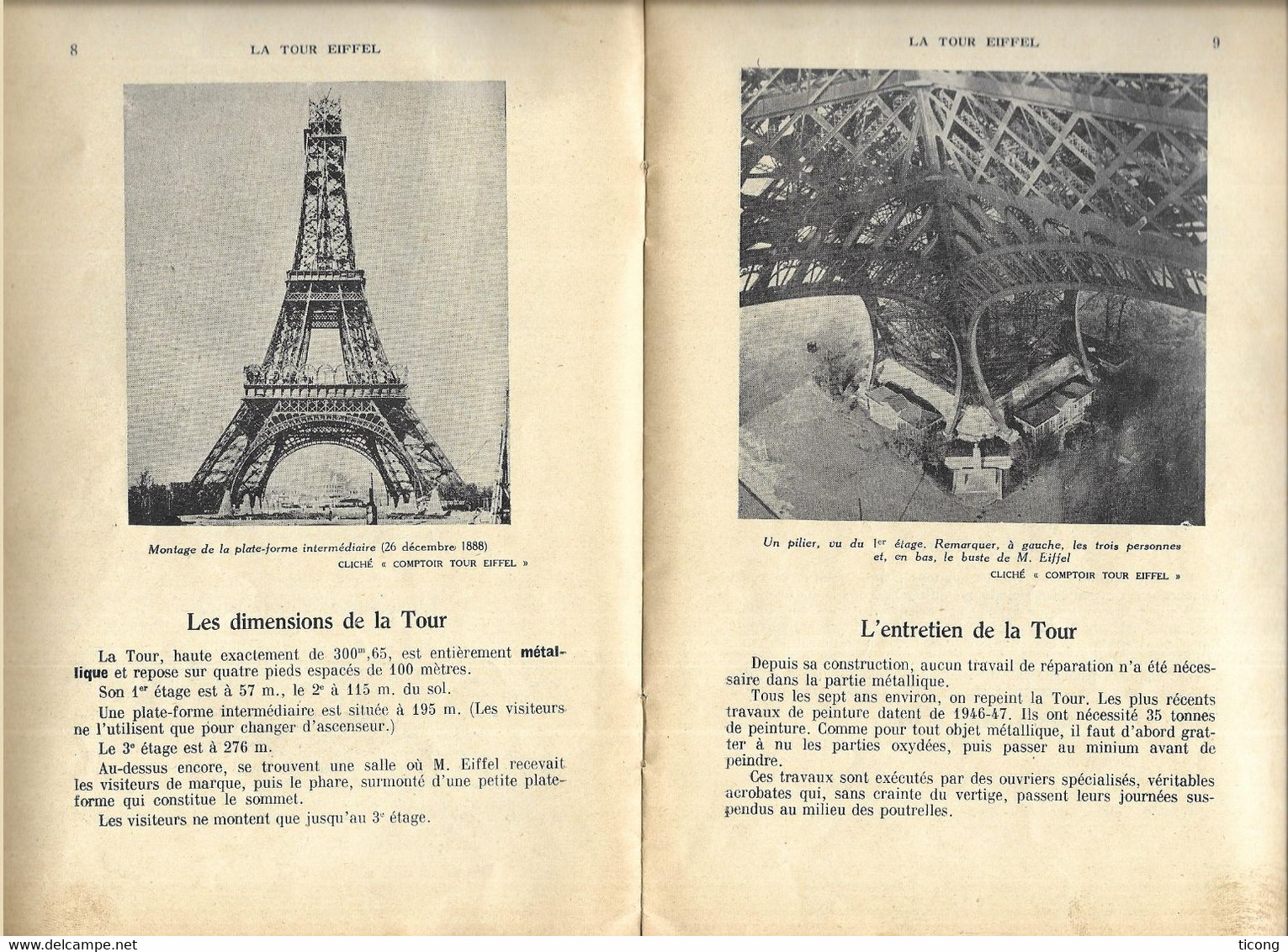 LA TOUR EIFFEL PARIS FRANCE, SA CONSTRUCTION, TELEVISION... DUVIVIER ET SAUNIER, LIVRE IMPRIMERIE A L ECOLE CANNES 1951 - Fernsehgeräte