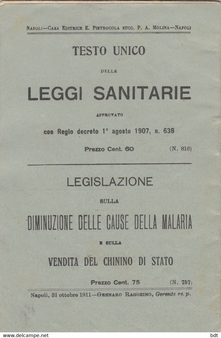 RC093 - 1910 LIBRO COMPLETO 23 PAGINE "LEGGE SUGLI ORDINI DEI SANITARI Del 10/7" - Médecine, Biologie, Chimie