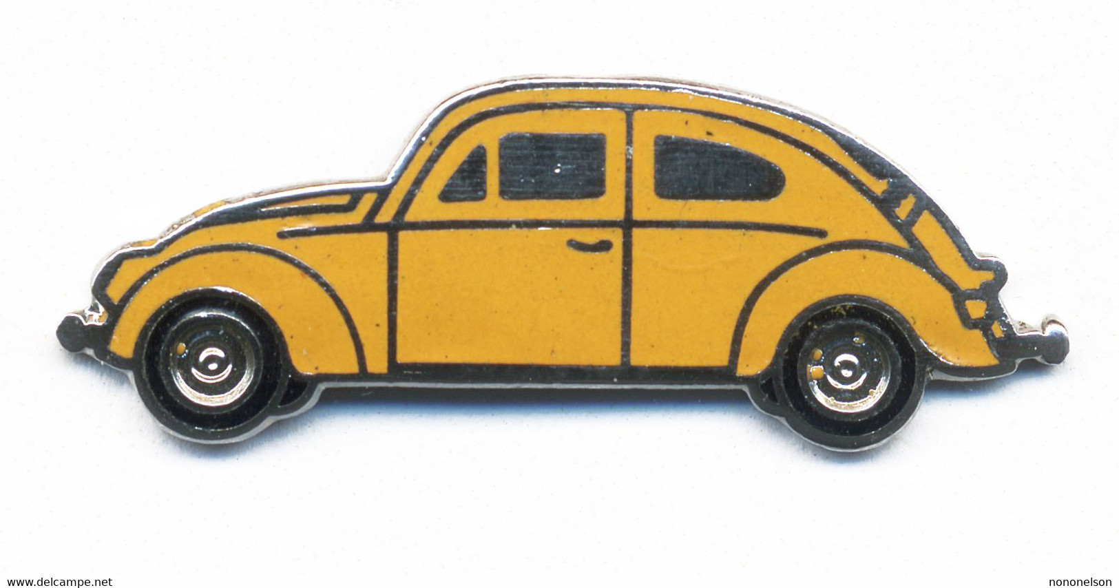 Pin's Automobile - Volkswagen / Modèle Coccinelle (Type 1 1938-78) - Version Carrosserie Orange. Non Est. EGF. T875-19 - Volkswagen