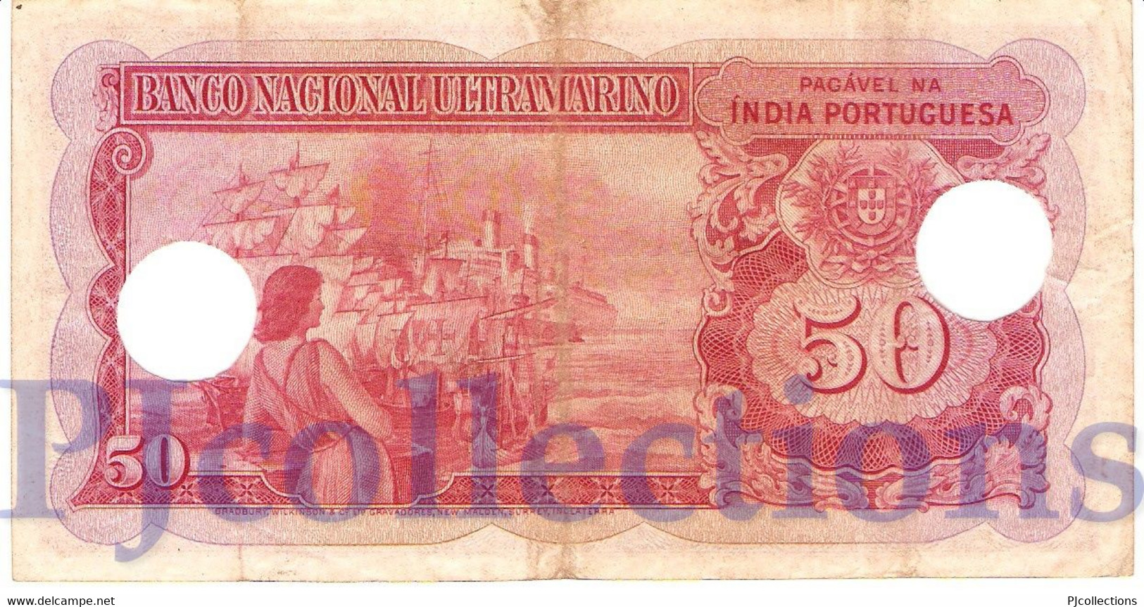 PORTUGUESE INDIA 50 RUPIAS 1945 PICK 38 VF CANCELLED - Other - Asia