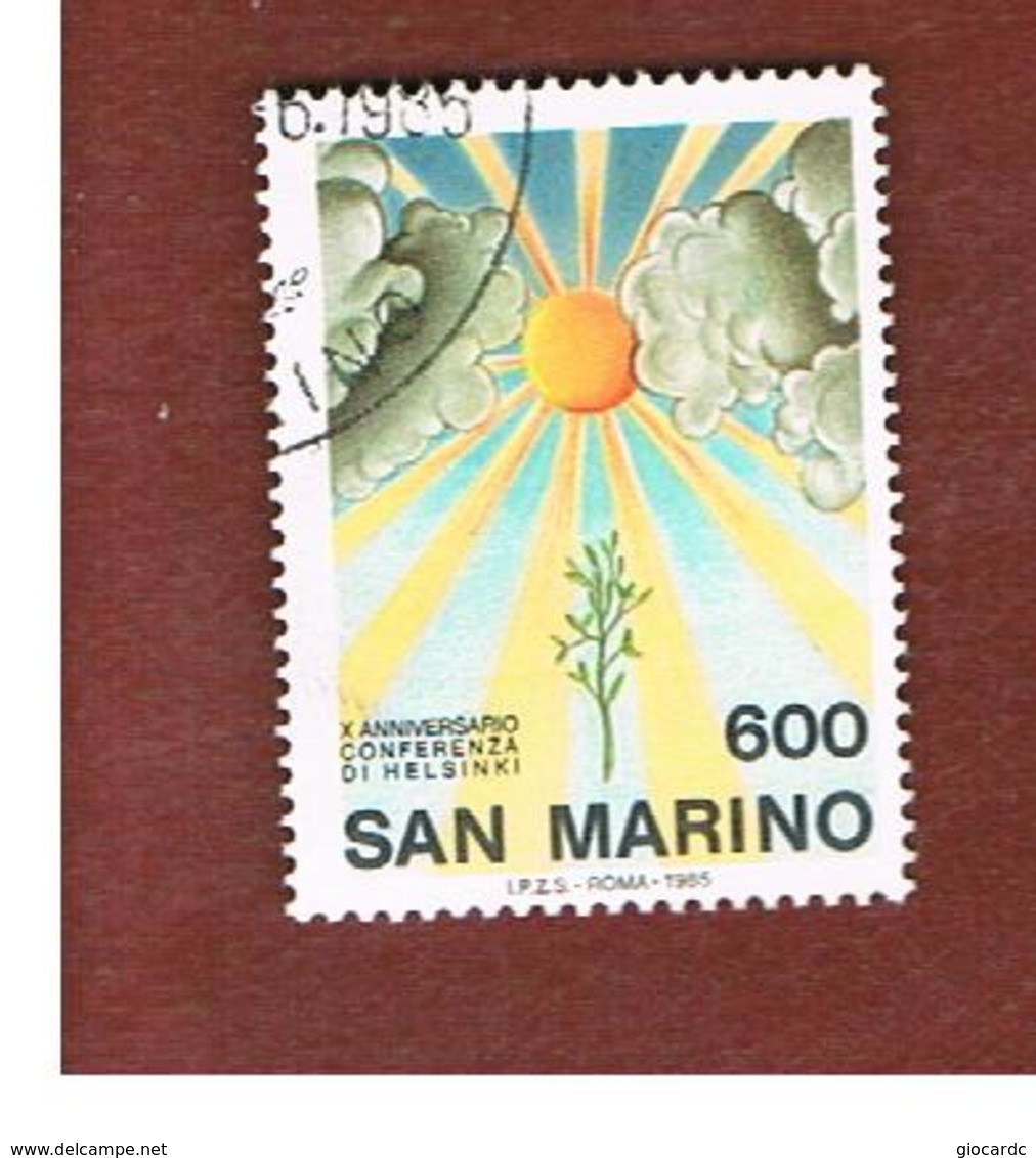 SAN MARINO - UNIF. 1164  - 1985 10^ ANNIVERSARIO CONFERENZA DI HELSINKI  -  USATI (USED°) - Gebruikt