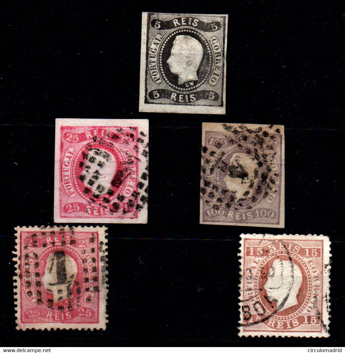 Portugal Nº 18, 21, 24, 29, 38. Año 1866/80 - Neufs