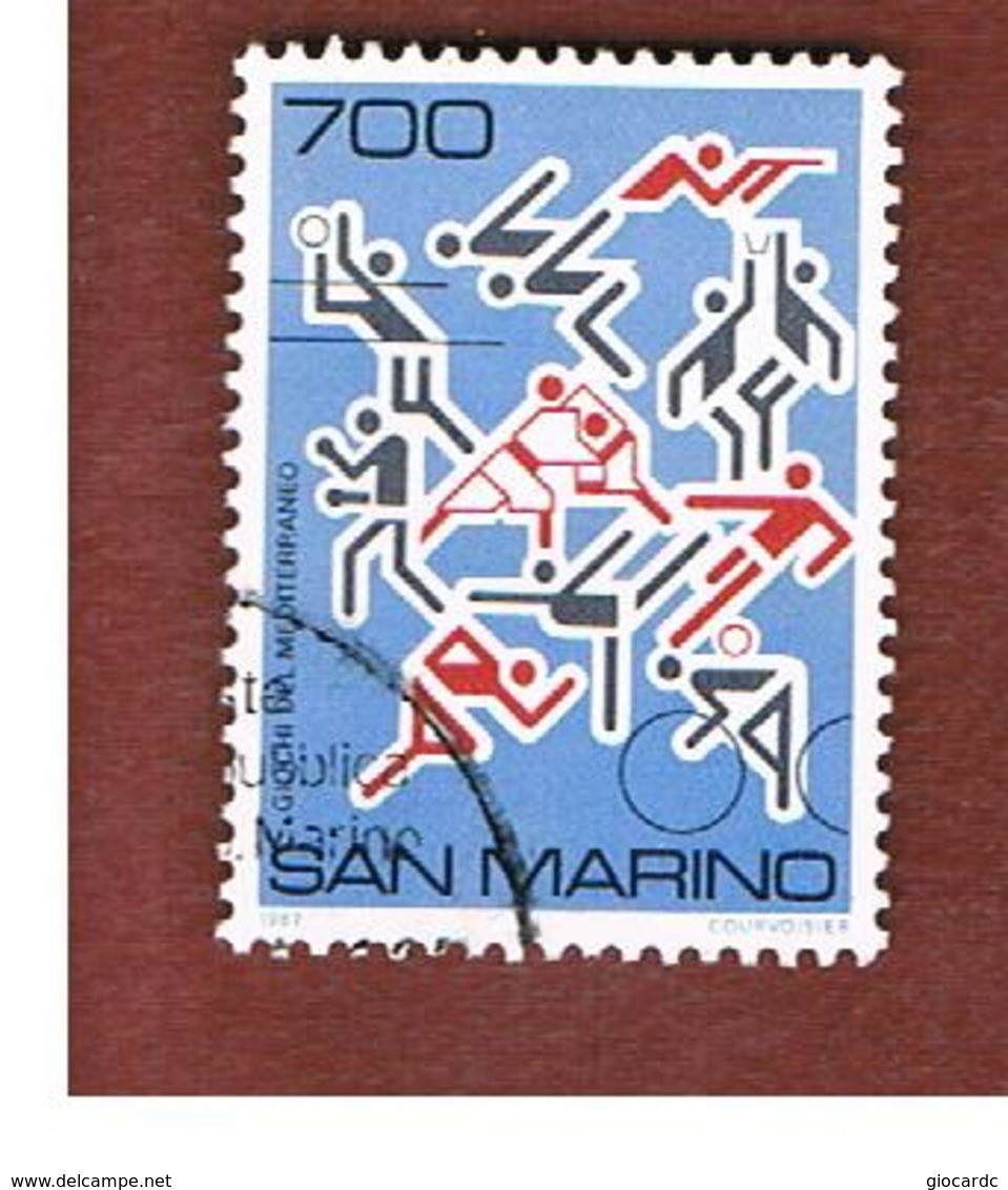 SAN MARINO - UNIF. 1213  - 1987 GIOCHI DEL MEDITERRANEO -  USATI (USED°) - Gebraucht