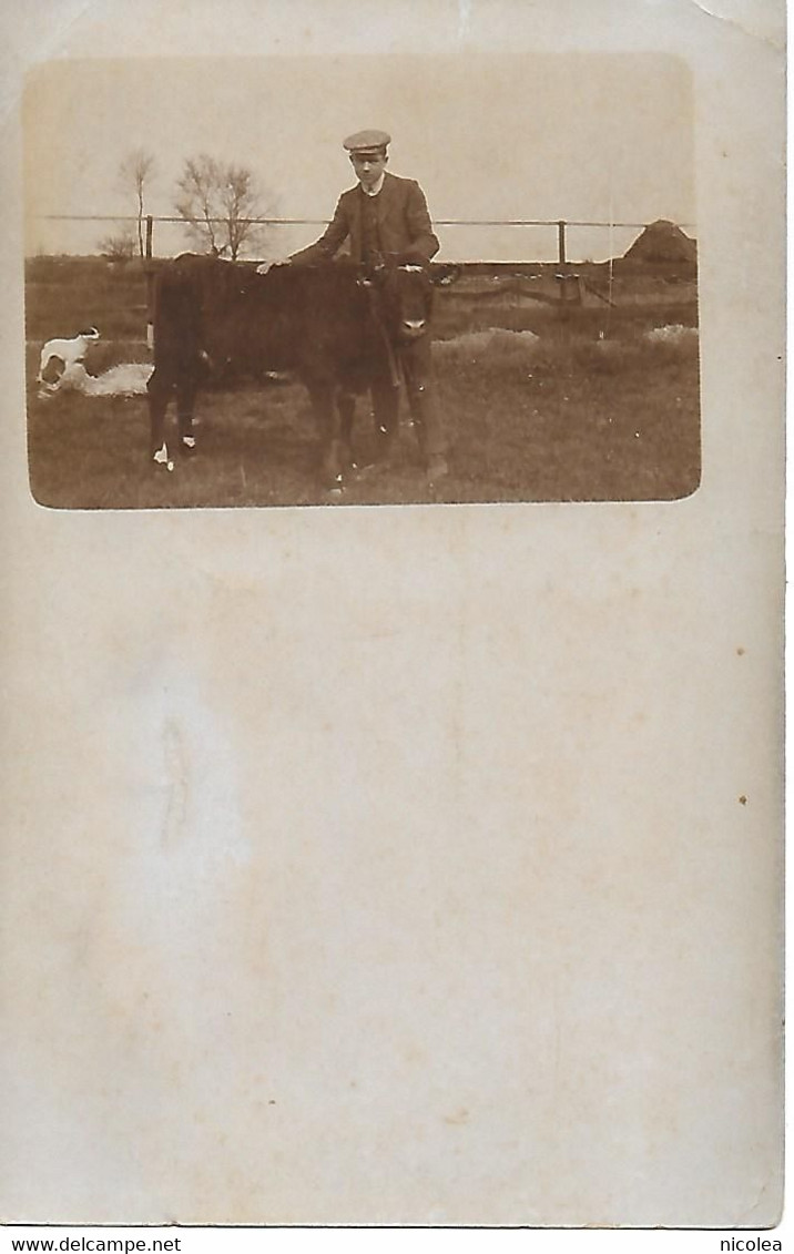 78 - YVELINES - GUYANCOURT - RARE CARTE PHOTO A La  FERME DE VILLAROY Mr EMILE HEURTEBISE EN 1909 - Guyancourt