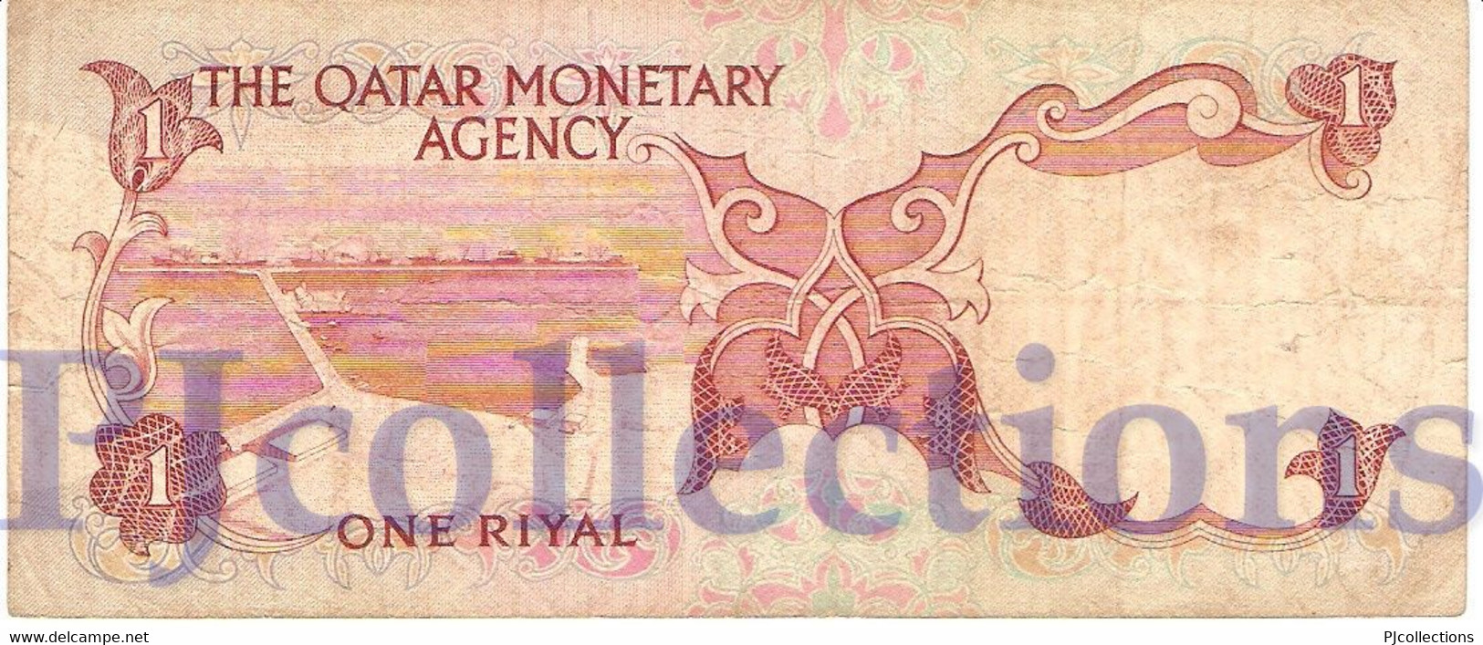 QATAR 1 RIYAL 1973 PICK 1a FINE+ - Qatar