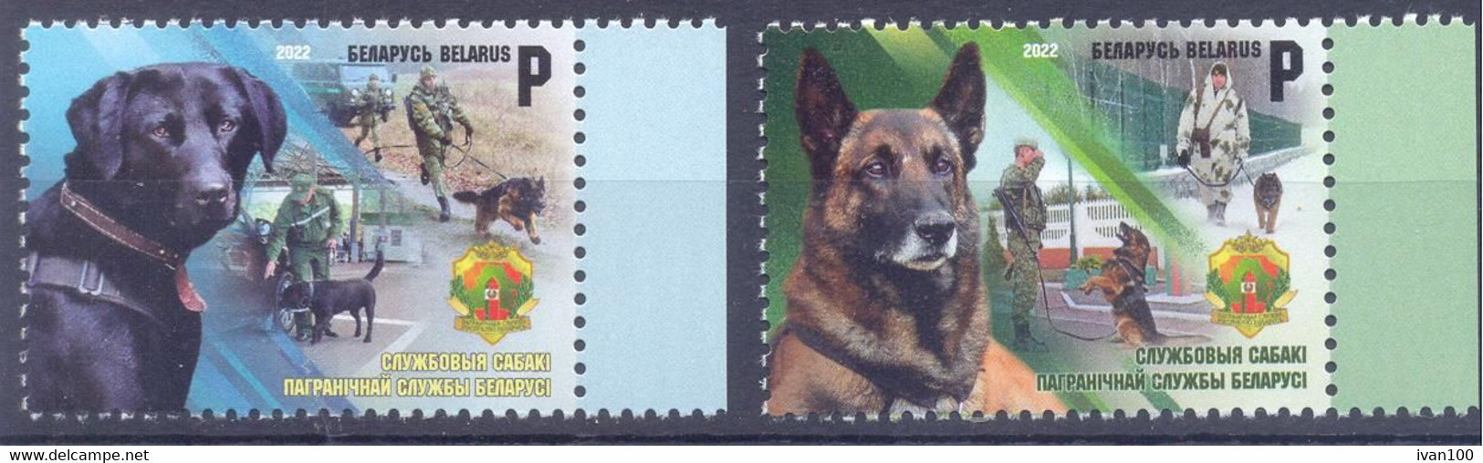 2022. Belarus, Service Dogs Of The Border Guard Service Of Belarus, 2v,  Mint/** - Wit-Rusland