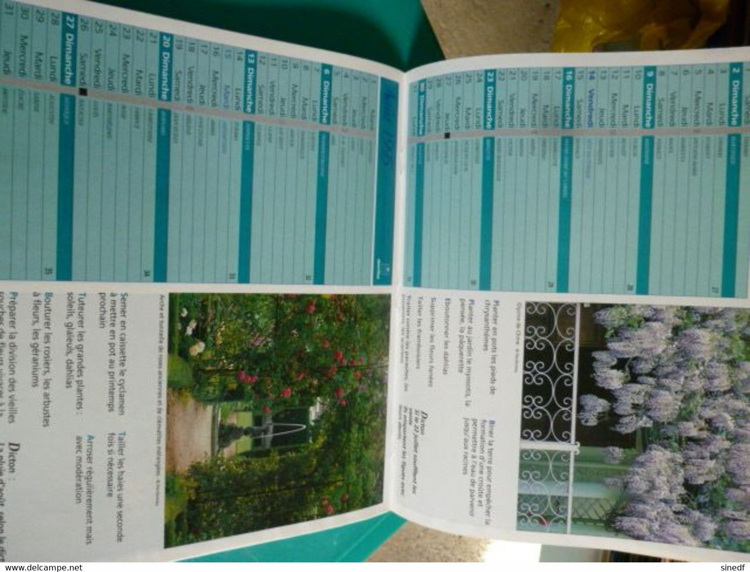 Calendrier Oberthur  1995 Saisons Du Jardinage Conseils Jardin Dicton  Almanach  Facteur Sarthe  PTT POSTE - Grand Format : 1991-00