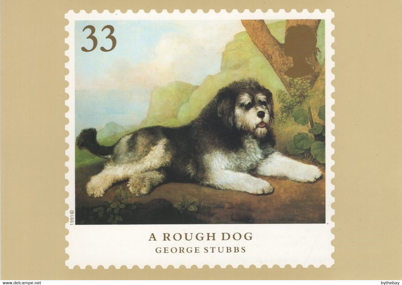 Great Britain 1991 PHQ Card Sc 1348 33p A Rough Dog By G Stubbs - Cartes PHQ