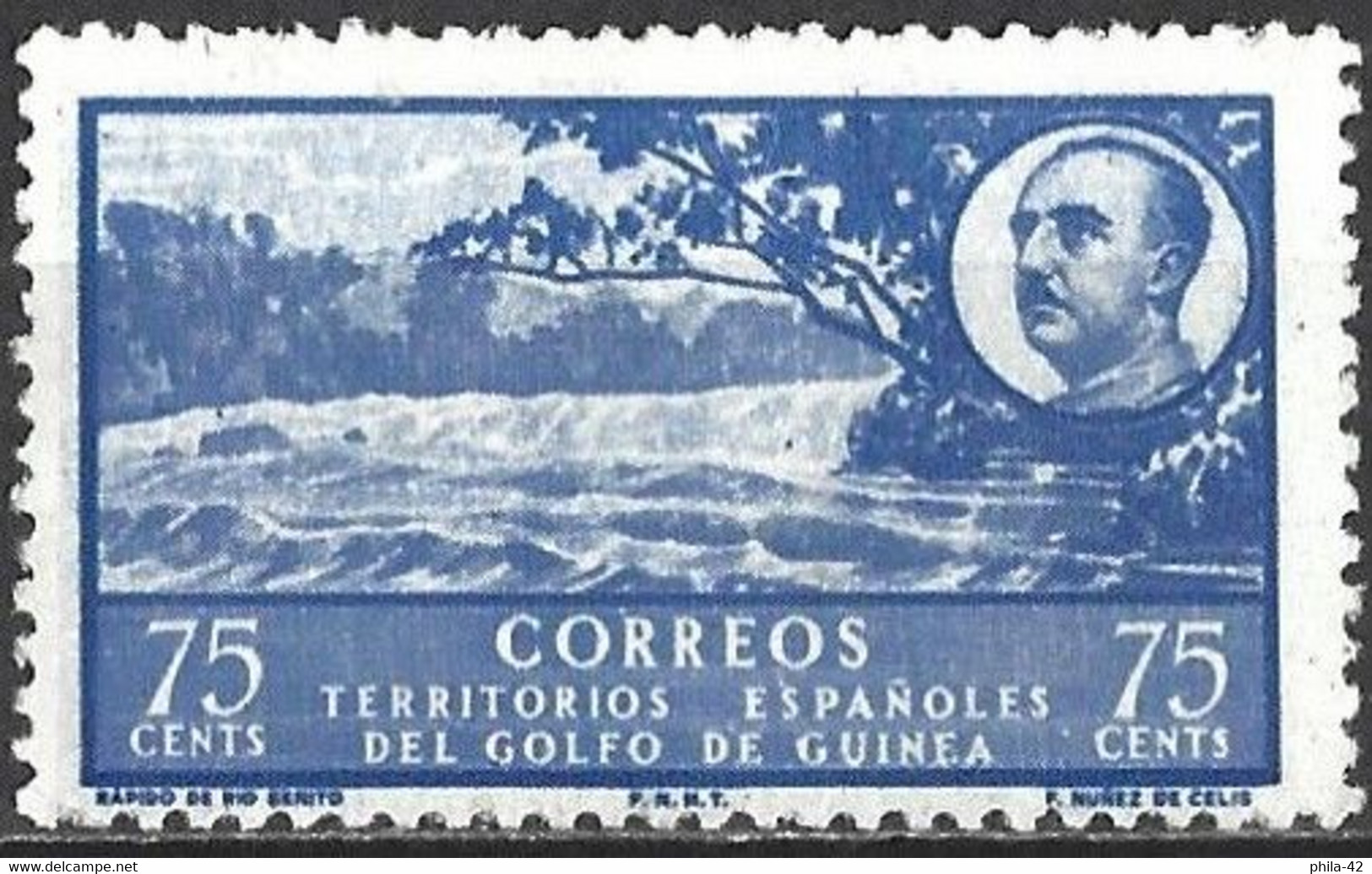 Spanish Guinea 1949 - Mi 251 - YT 317A ( Landscape : Benito River ) MH* - Guinea Española