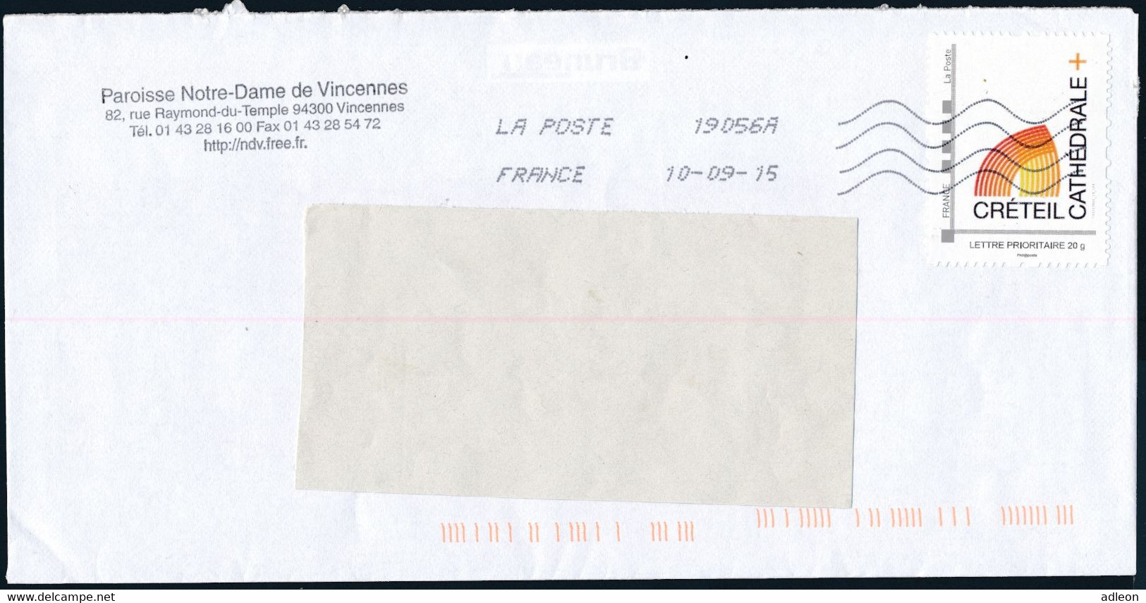 France-IDTimbres - Créteil - Cathédrale - YT IDT 13 Sur Lettre Du 10-09-2015 - Covers & Documents