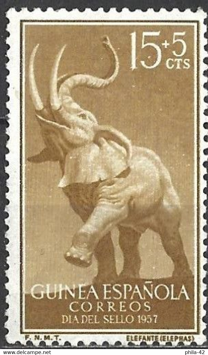 Spanish Guinea 1957 - Mi 335 - YT 385 ( Wild Fauna : Elephants ) MH* - Guinea Española