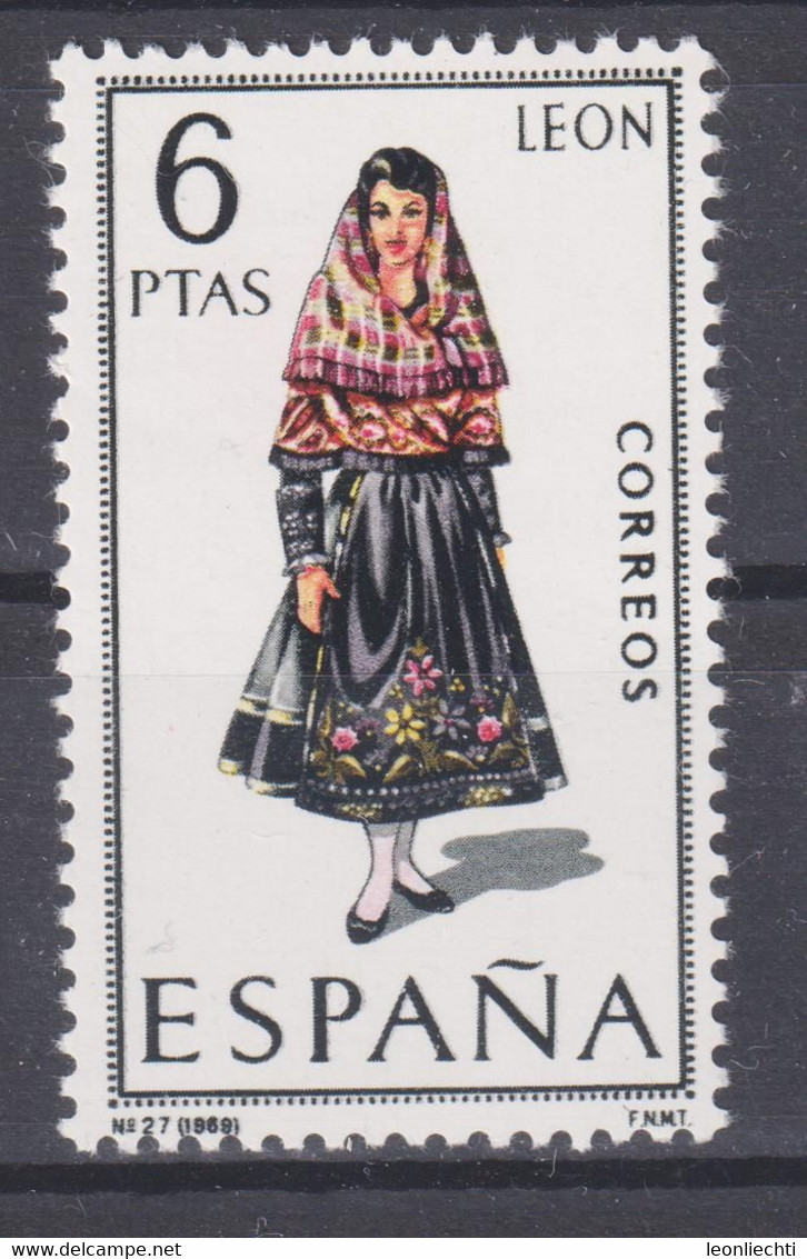 1969 Spanien Mi: ES 1795** Y&T: ES1560 **  Frauen - Tracht   Léon - Costumes