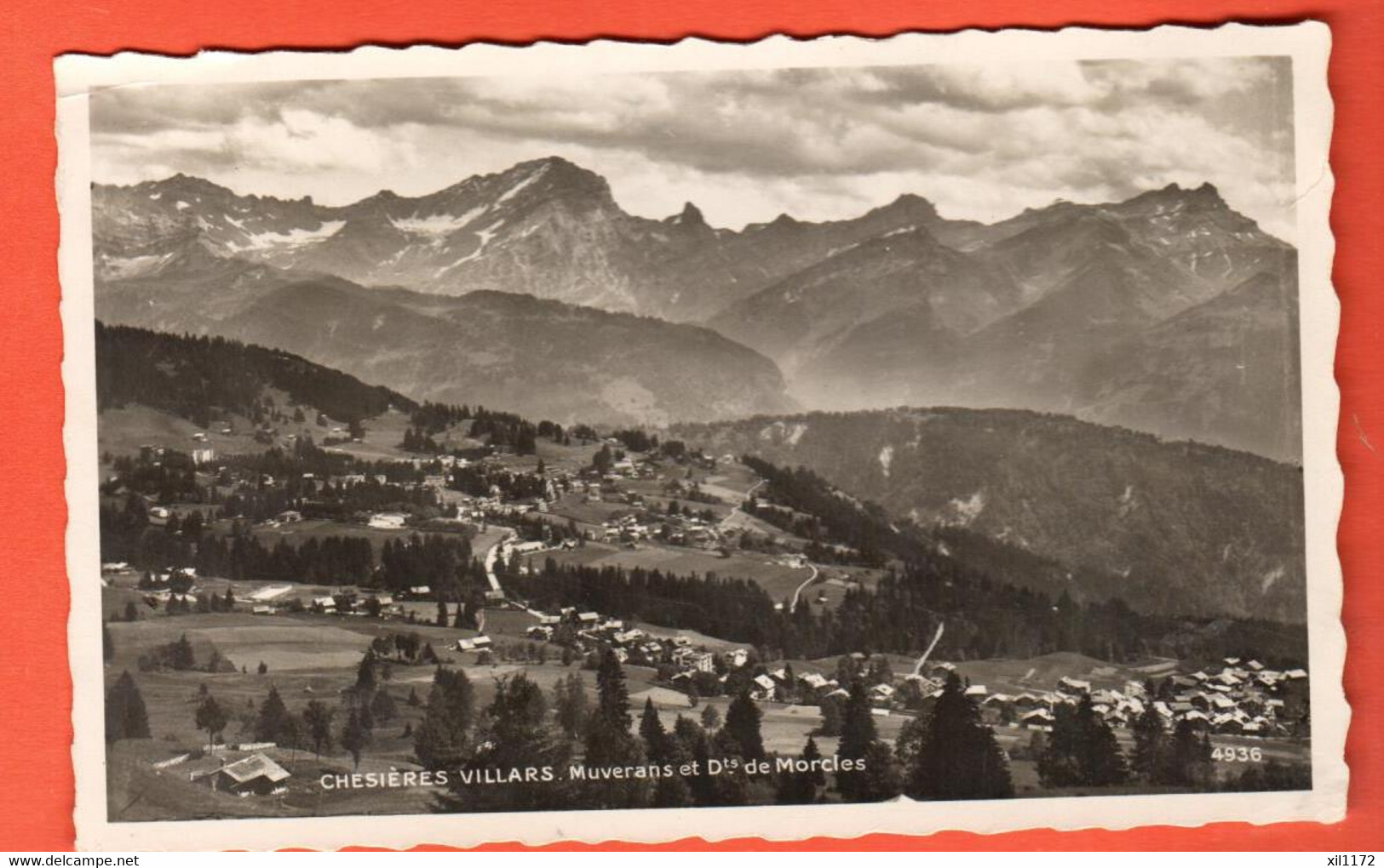 Vaqa-28  Chesières Villars Muverans Et Dents De Morcles. Circulé 1937 Perrochet Et Phototypie 4936 - Morcles